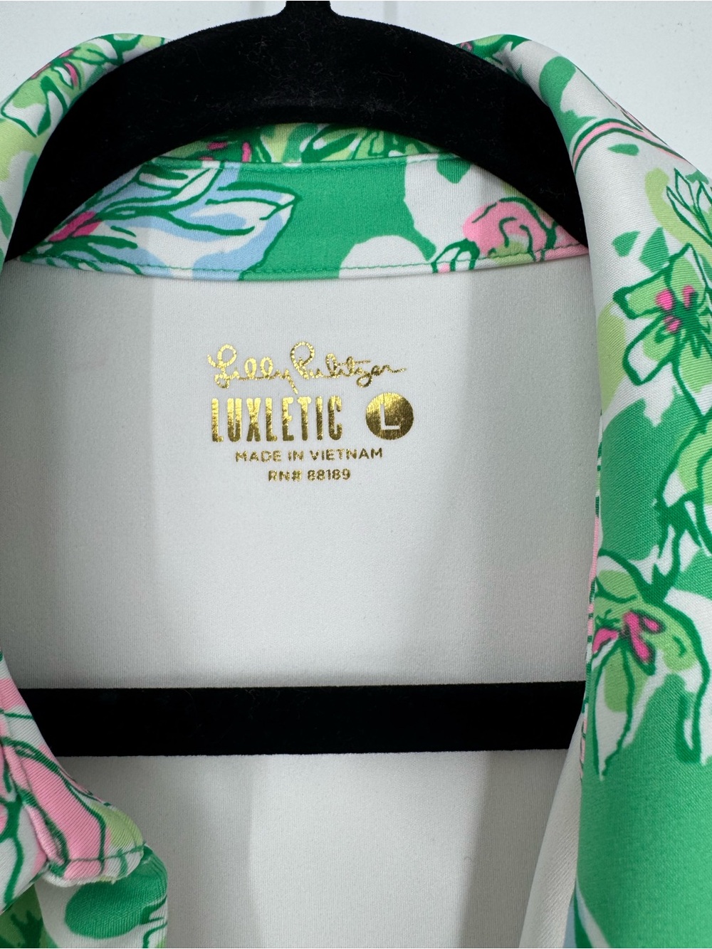 Lilly Pulitzer UPF50+ Lluxletic Dania Dress Green Floral Sleeveless Resort Sz L - Picture 7 of 14